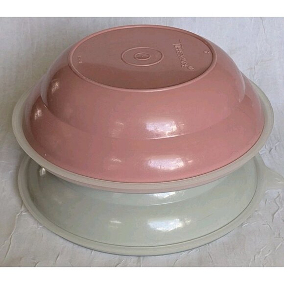 2 Tupperware Cereal Bowls with Lids Storage Containers Pink Blue Vtg Retro Set - Picture 9 of 14